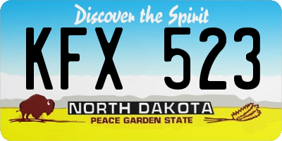 ND license plate KFX523