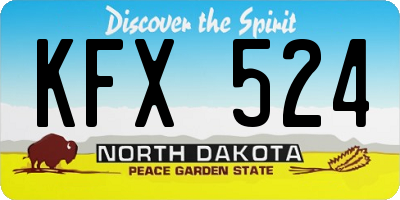 ND license plate KFX524