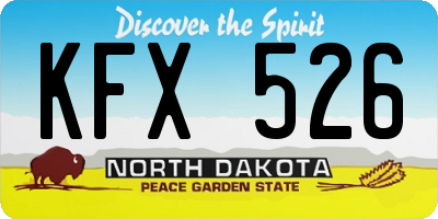 ND license plate KFX526