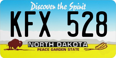 ND license plate KFX528