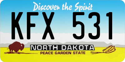 ND license plate KFX531