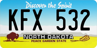 ND license plate KFX532