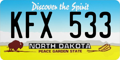 ND license plate KFX533