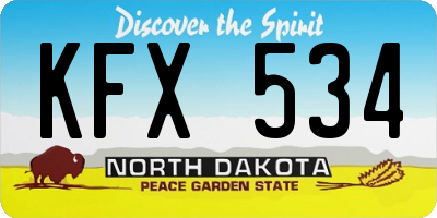 ND license plate KFX534