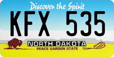 ND license plate KFX535