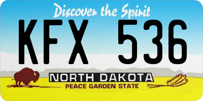 ND license plate KFX536