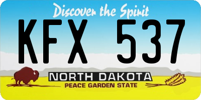 ND license plate KFX537