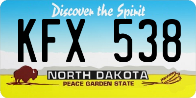 ND license plate KFX538