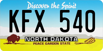 ND license plate KFX540