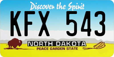 ND license plate KFX543