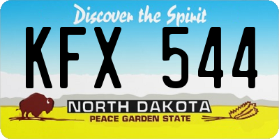 ND license plate KFX544