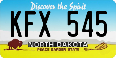 ND license plate KFX545