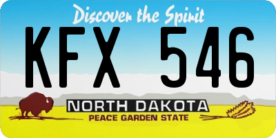 ND license plate KFX546