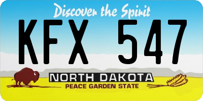 ND license plate KFX547