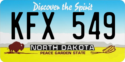 ND license plate KFX549