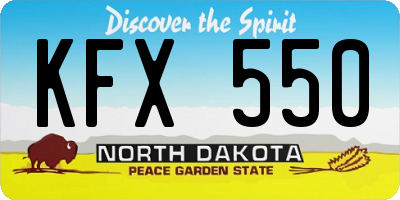 ND license plate KFX550