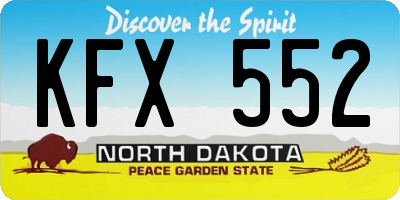 ND license plate KFX552
