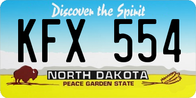 ND license plate KFX554