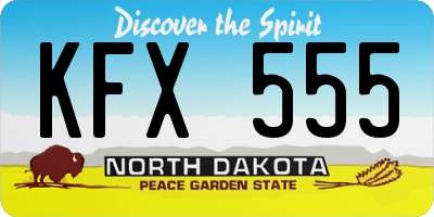 ND license plate KFX555
