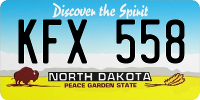 ND license plate KFX558