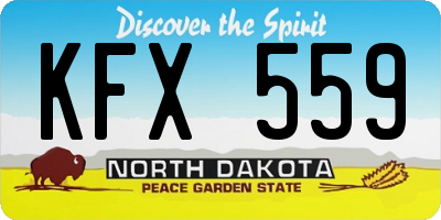 ND license plate KFX559