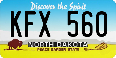ND license plate KFX560