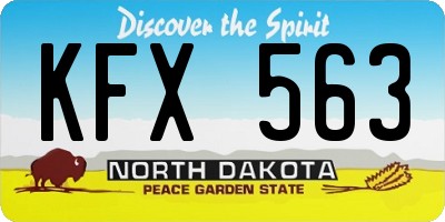 ND license plate KFX563