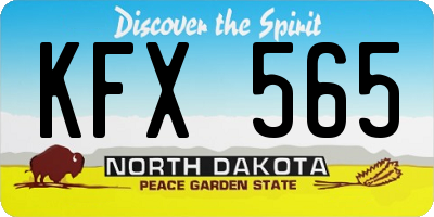 ND license plate KFX565