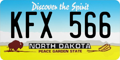 ND license plate KFX566