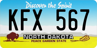 ND license plate KFX567