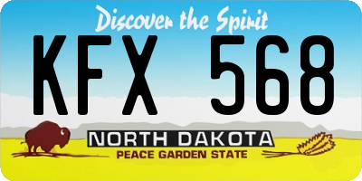ND license plate KFX568