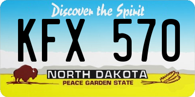 ND license plate KFX570