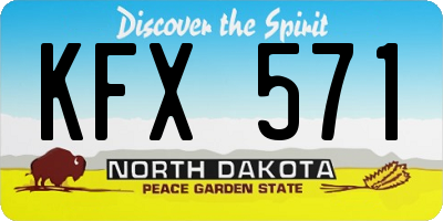 ND license plate KFX571