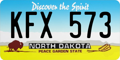 ND license plate KFX573