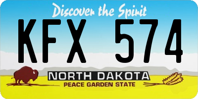 ND license plate KFX574