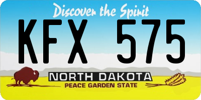 ND license plate KFX575