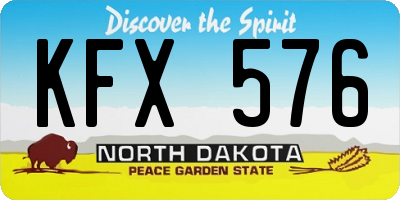 ND license plate KFX576