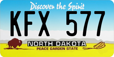 ND license plate KFX577