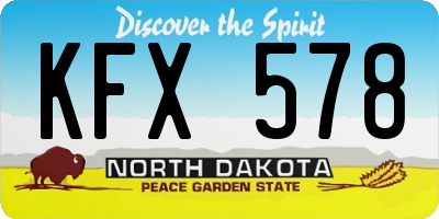 ND license plate KFX578