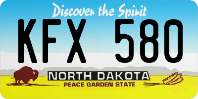 ND license plate KFX580