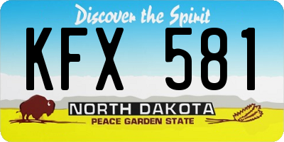 ND license plate KFX581