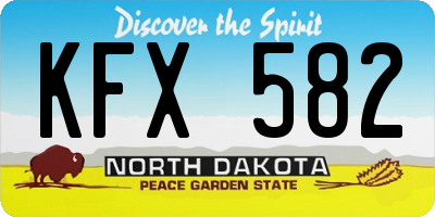 ND license plate KFX582