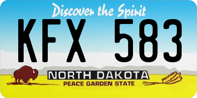 ND license plate KFX583