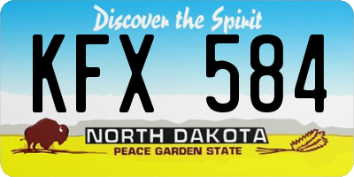 ND license plate KFX584
