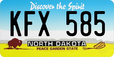 ND license plate KFX585