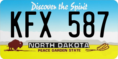 ND license plate KFX587
