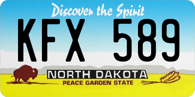 ND license plate KFX589