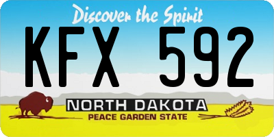 ND license plate KFX592