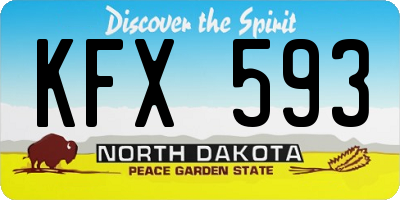 ND license plate KFX593