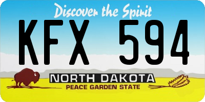 ND license plate KFX594